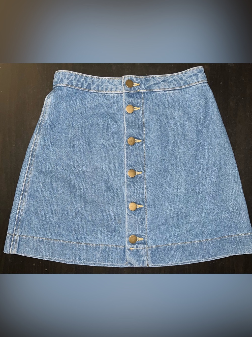 American Apparel Light Blue Denim Mini Skirt w/ Front buttons 2010’s fashion XS